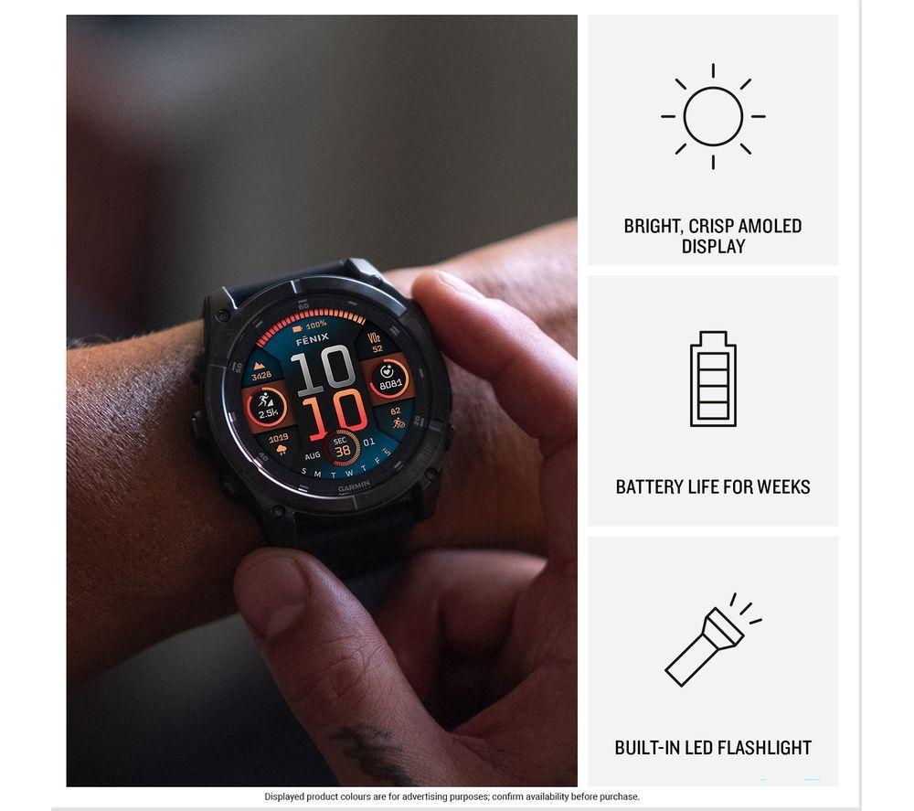 GARMIN fenix 8 AMOLED Smartwatch – Schiefergrau & Schwarz, 47 mm