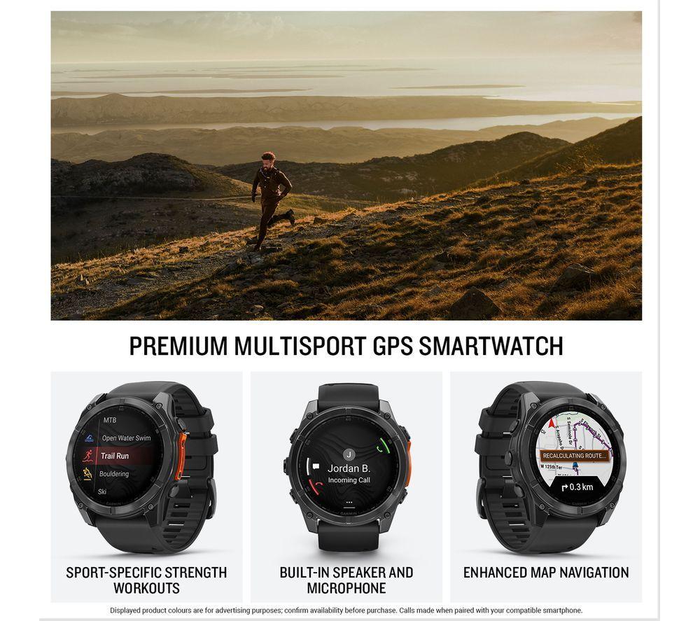GARMIN fenix 8 AMOLED Smartwatch - Schiefergrau & Schwarz, 51 mm