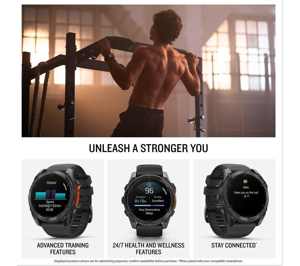 GARMIN fenix 8 AMOLED Smartwatch - Schiefergrau & Schwarz, 51 mm