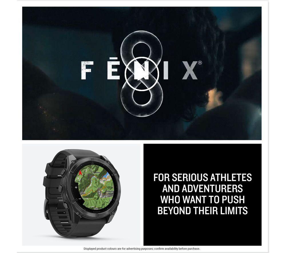 GARMIN fenix 8 AMOLED Smartwatch - Schiefergrau & Schwarz, 51 mm