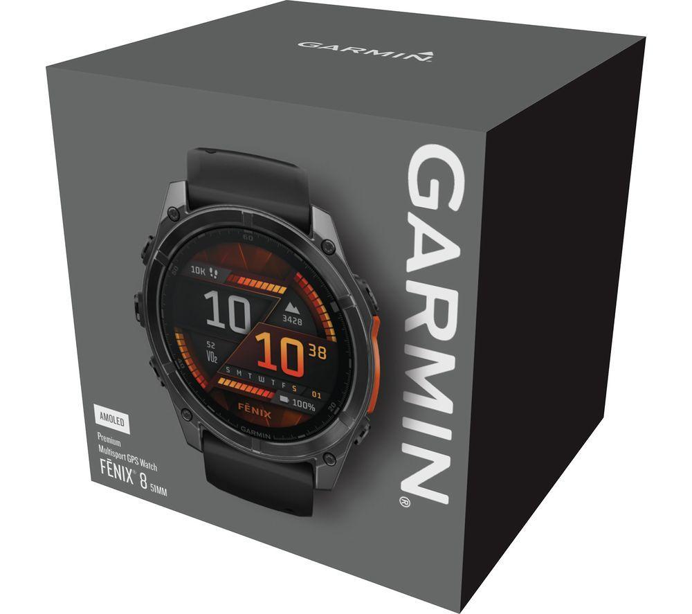 GARMIN fenix 8 AMOLED Smartwatch - Schiefergrau & Schwarz, 51 mm