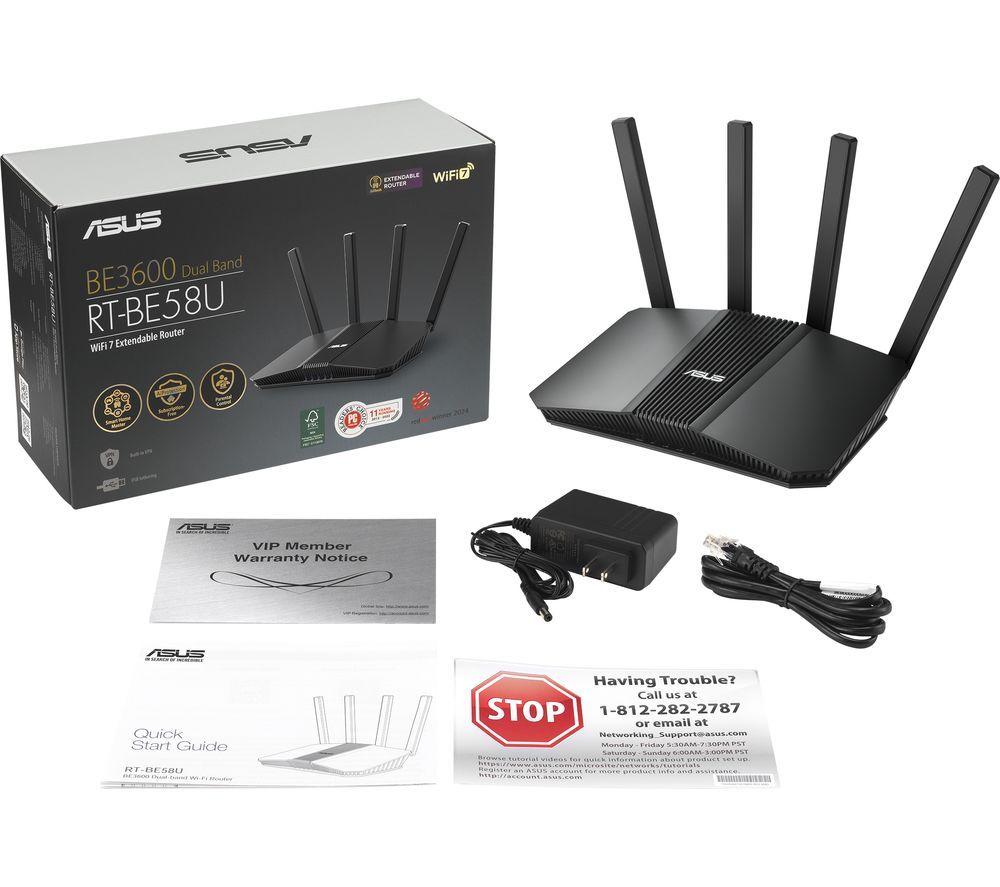 ASUS RT-BE58U WiFi Cable Router - BE 3600, Dual-band