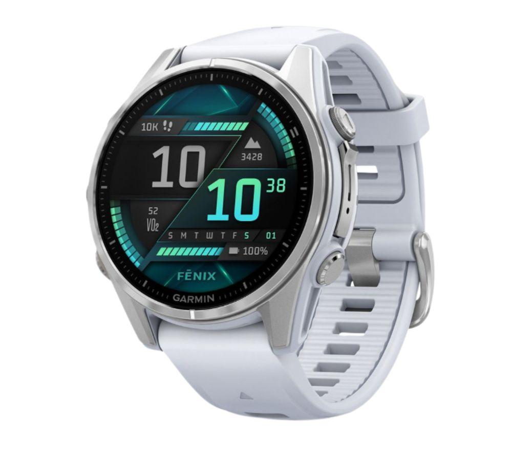 GARMIN fenix 8 AMOLED Smart Watch - Silver & Whitestone, 43 mm