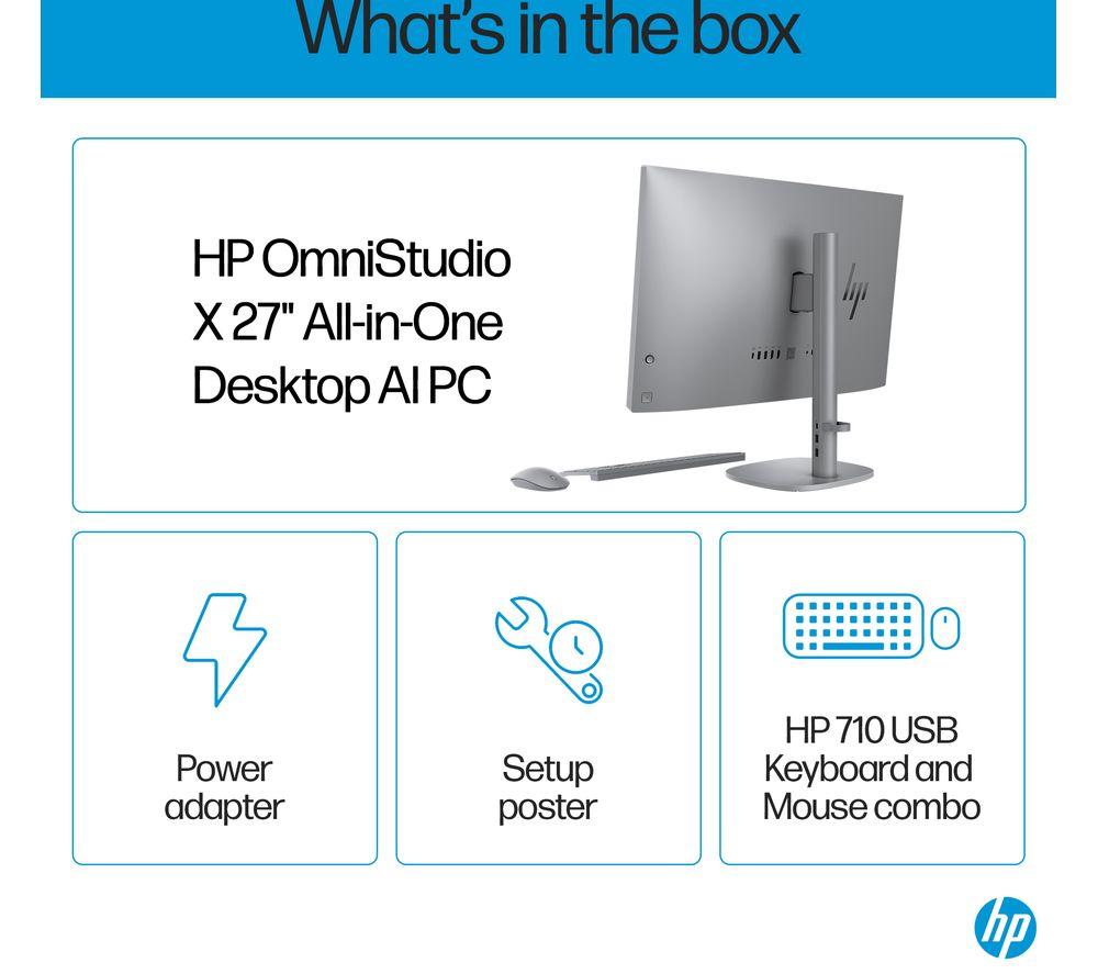 PC Todo en Uno HP OmniStudio X 27-cs0003na 27" - Intel® Core™ Ultra 7, 1 TB SSD, Plata