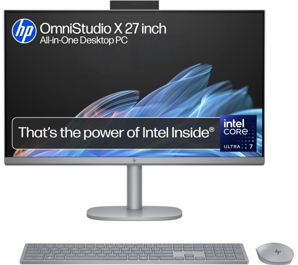 HP OmniStudio X 27-cs0003na 27" All-in-One PC - Intel® Core™ Ultra 7, 1 TB SSD, Silver