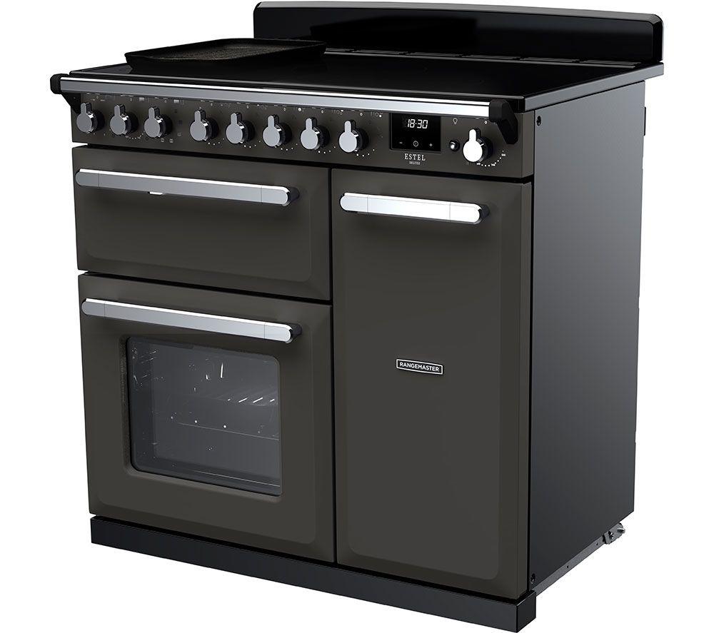 RANGEMASTER Estel Deluxe ESDL90EIPSLT/CM1 90 cm Electric Induction Range Cooker - Slate & Chrome