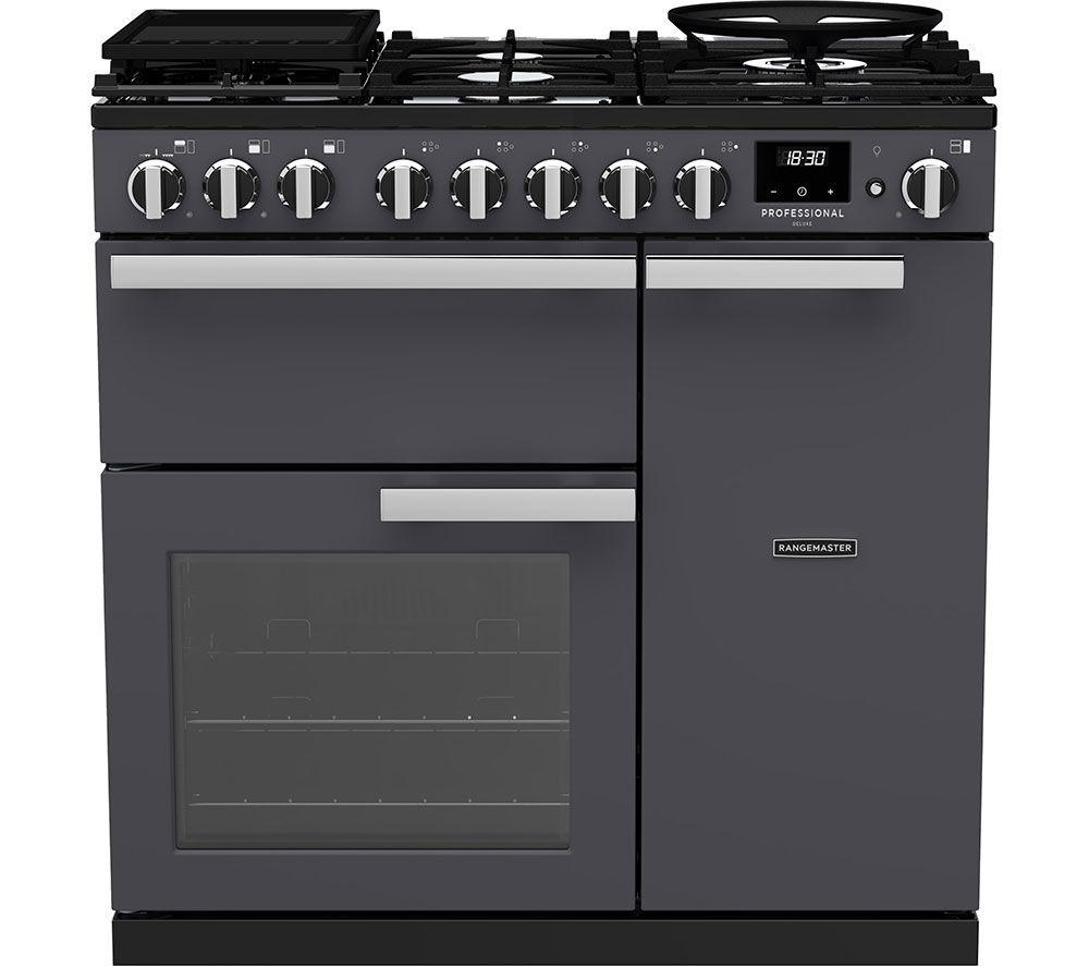 RANGEMASTER Estel Deluxe ESDL90EIPSLT/CM1 90 cm Electric Induction Range Cooker - Slate & Chrome