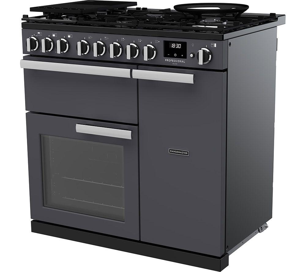 RANGEMASTER Estel Deluxe ESDL90EIPSLT/CM1 90 cm Electric Induction Range Cooker - Slate & Chrome