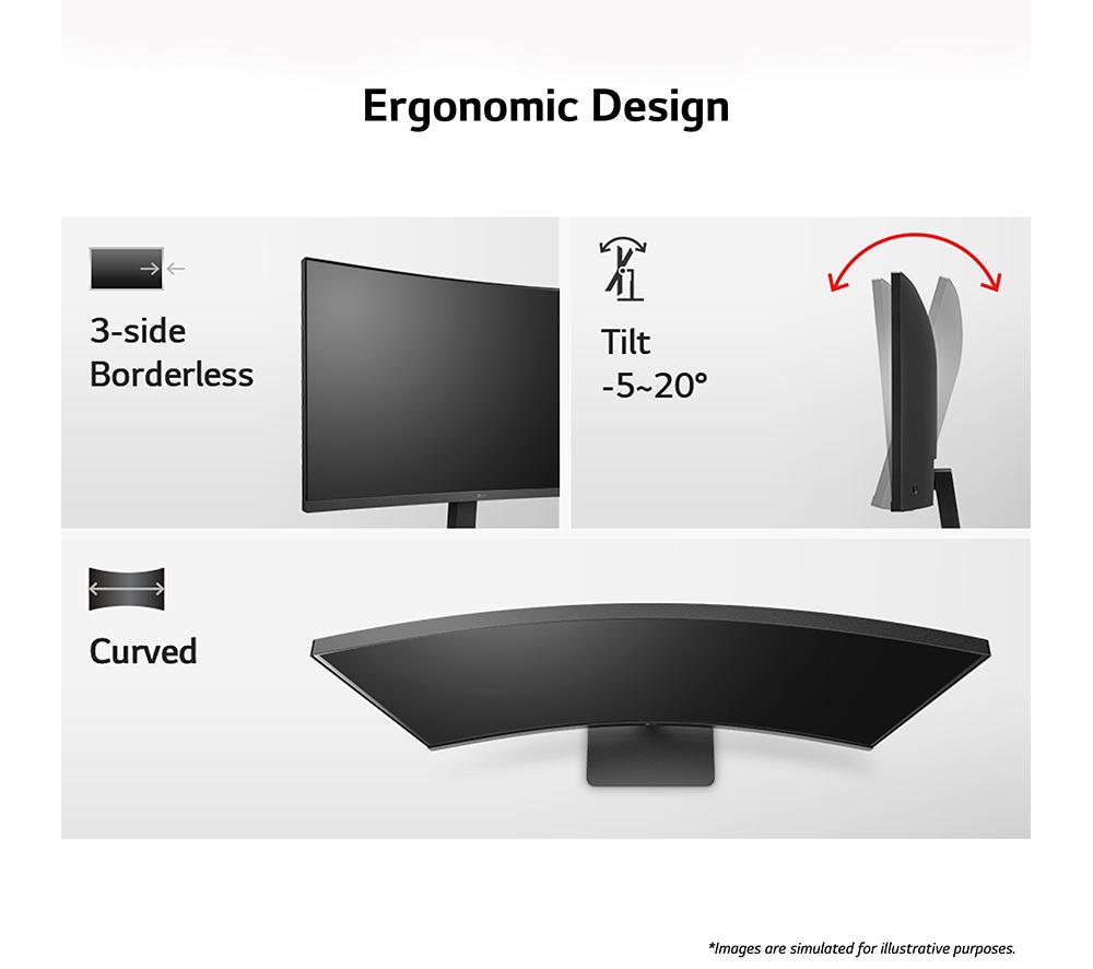 LG 32MR50C-B.AEKQ Full HD 32" Curved VA LCD Monitor - Black