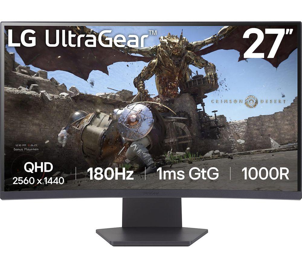 LG UltraGear 27GS60QC-B.AEK Quad HD 27" Curved VA LCD Gaming Monitor - Dark Grey