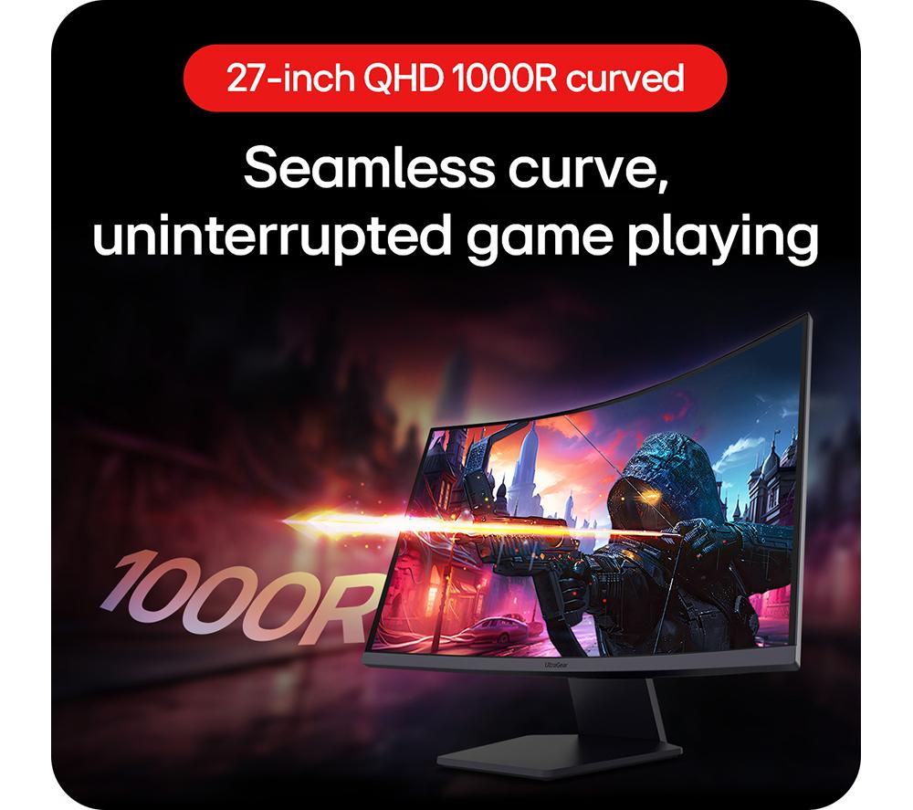 LG UltraGear 27GS60QC-B.AEK Quad HD 27" Curved VA LCD Gaming Monitor - Dunkelgrau
