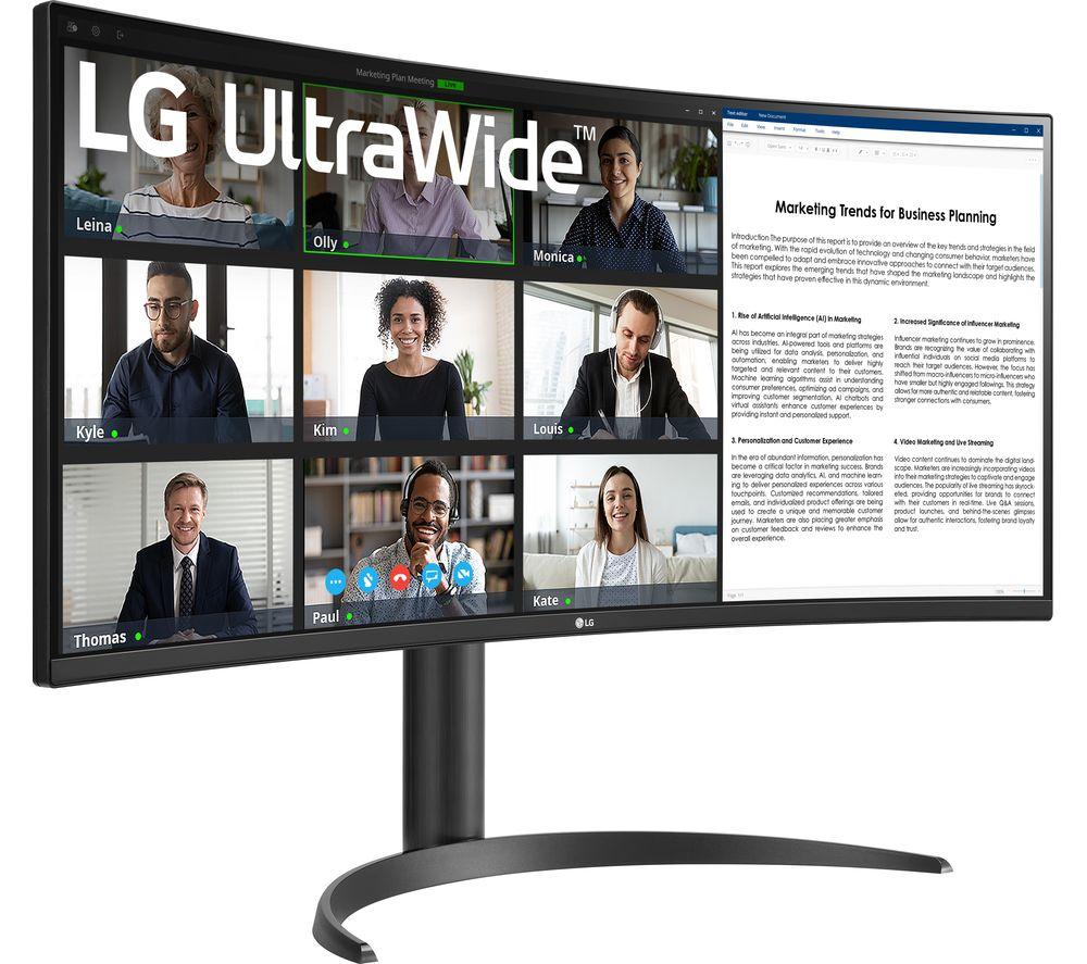 LG UltraWide 34WR55QK-B.AEK Quad HD 34" Curved VA LCD Monitor - Black
