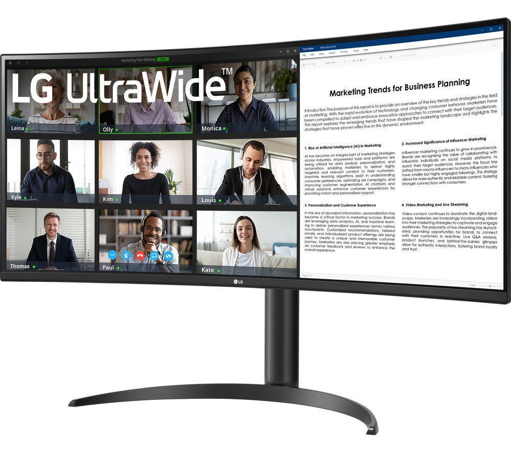 LG UltraWide 34WR55QK-B.AEK Quad HD 34" Curved VA LCD Monitor - Black