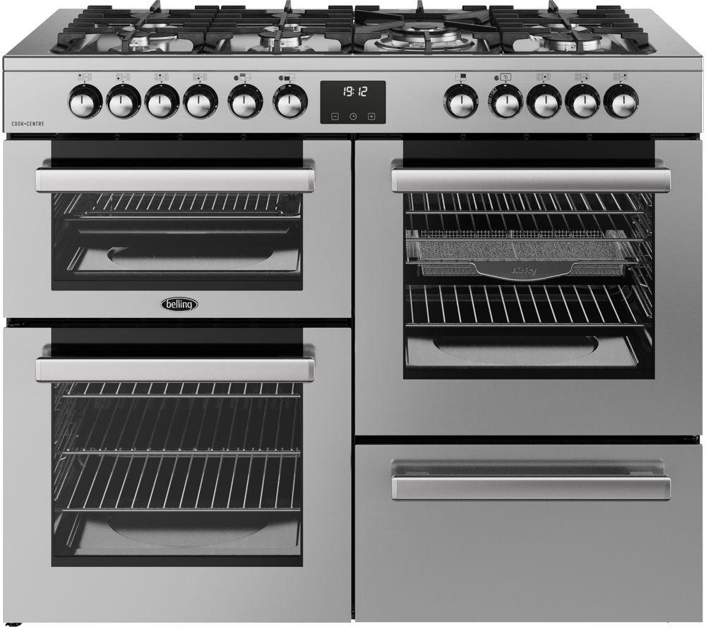 BELLING Cookcentre 110DF Electric Gas Range Cooker - Stainless Steel