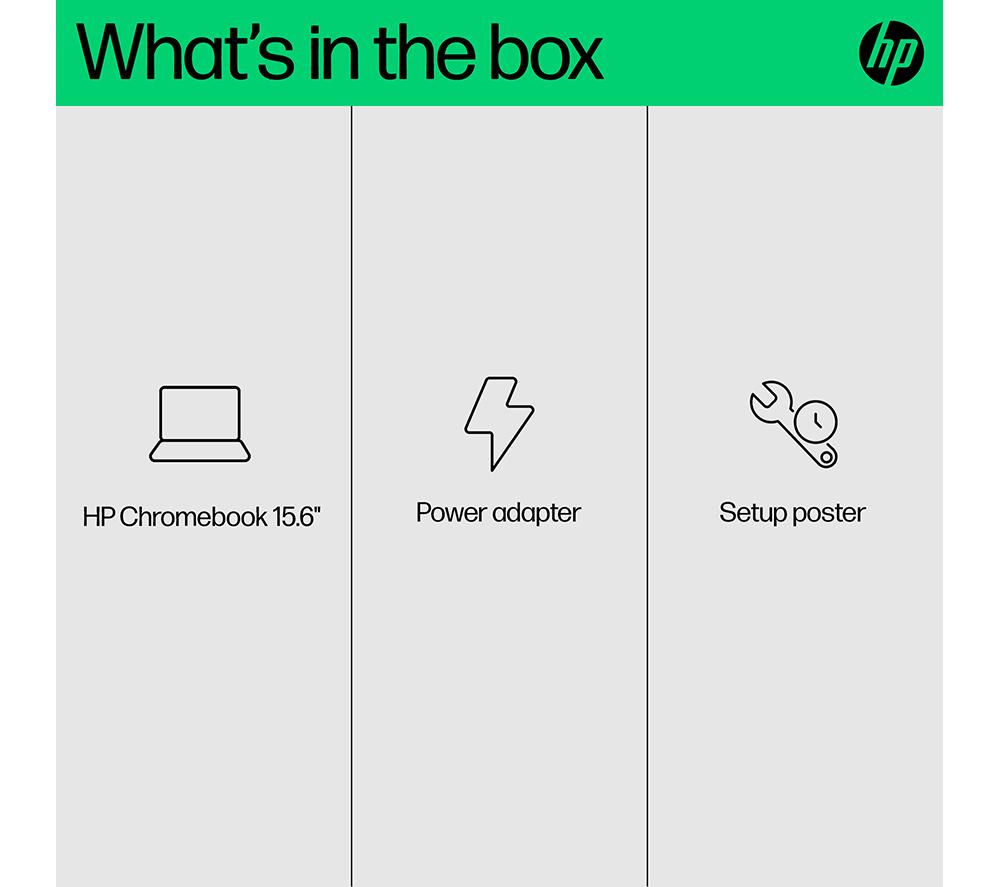 HP 15a-nb0504sa Chromebook de 15,6" - Intel® N100, 128 GB UFS, Plata