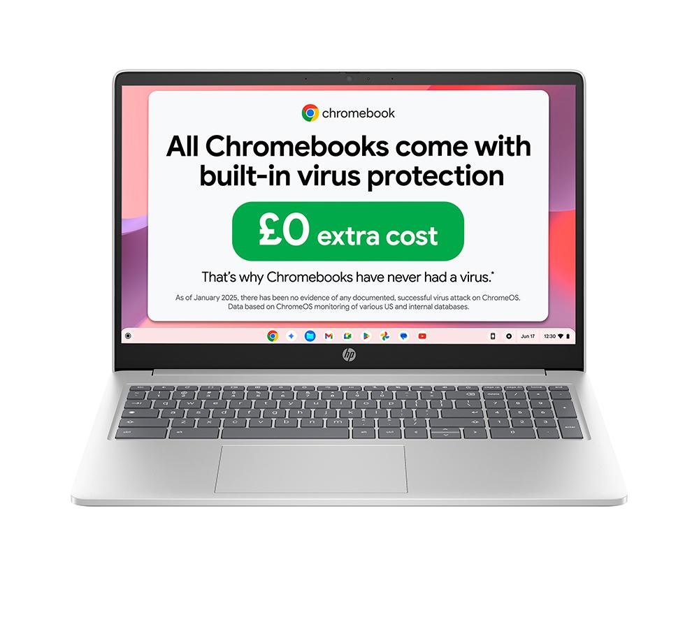 HP 15a-nb0504sa Chromebook de 15,6" - Intel® N100, 128 GB UFS, Plata