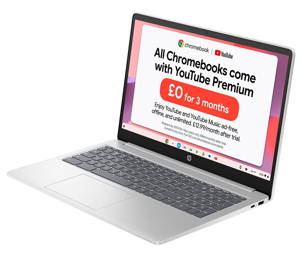 HP 15a-nb0504sa Chromebook de 15,6" - Intel® N100, 128 GB UFS, Plata