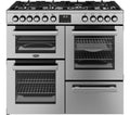 BELLING Cookcentre 100DF Dual Fuel Range Cooker - Stainless Steel & Chrome