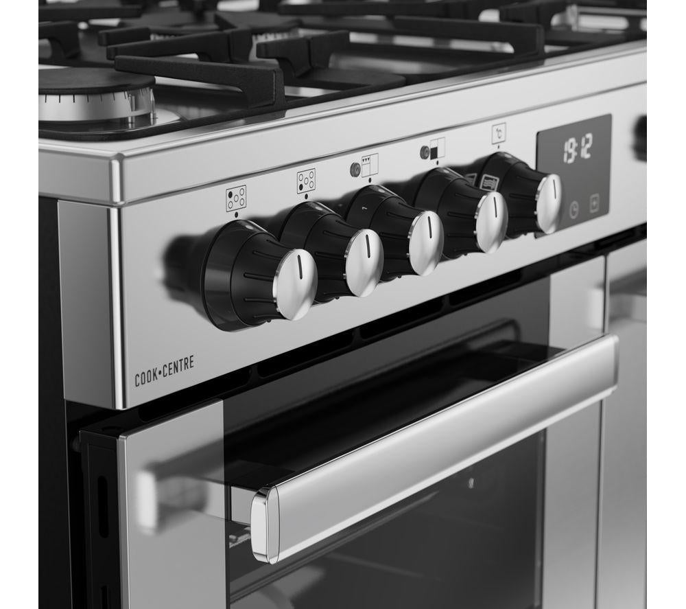 Cocina de gas y eléctrica Belling Cookcentre 90DF - Acero inoxidable y cromo