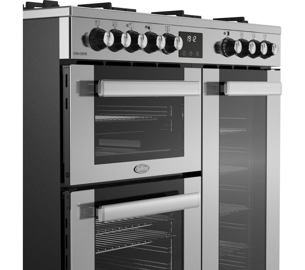 Cocina de gas y eléctrica Belling Cookcentre 90DF - Acero inoxidable y cromo