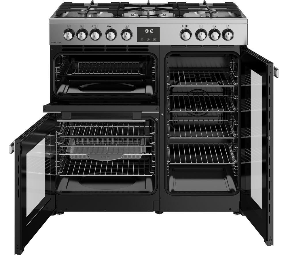 Cocina de gas y eléctrica Belling Cookcentre 90DF - Acero inoxidable y cromo