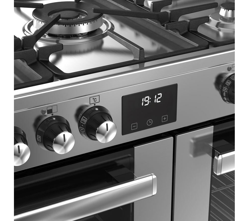 Cocina de gas y eléctrica Belling Cookcentre 90DF - Acero inoxidable y cromo