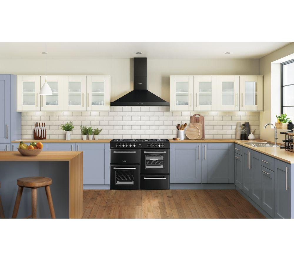 Cocina BELLING Farmhouse 110DF de doble combustible - Negro y Cromo