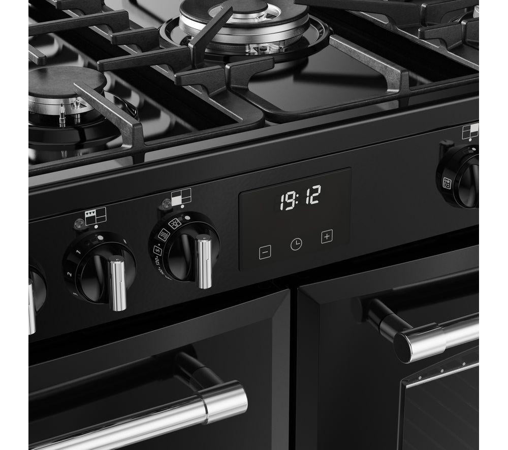 Cocina BELLING Farmhouse 110DF de doble combustible - Negro y Cromo