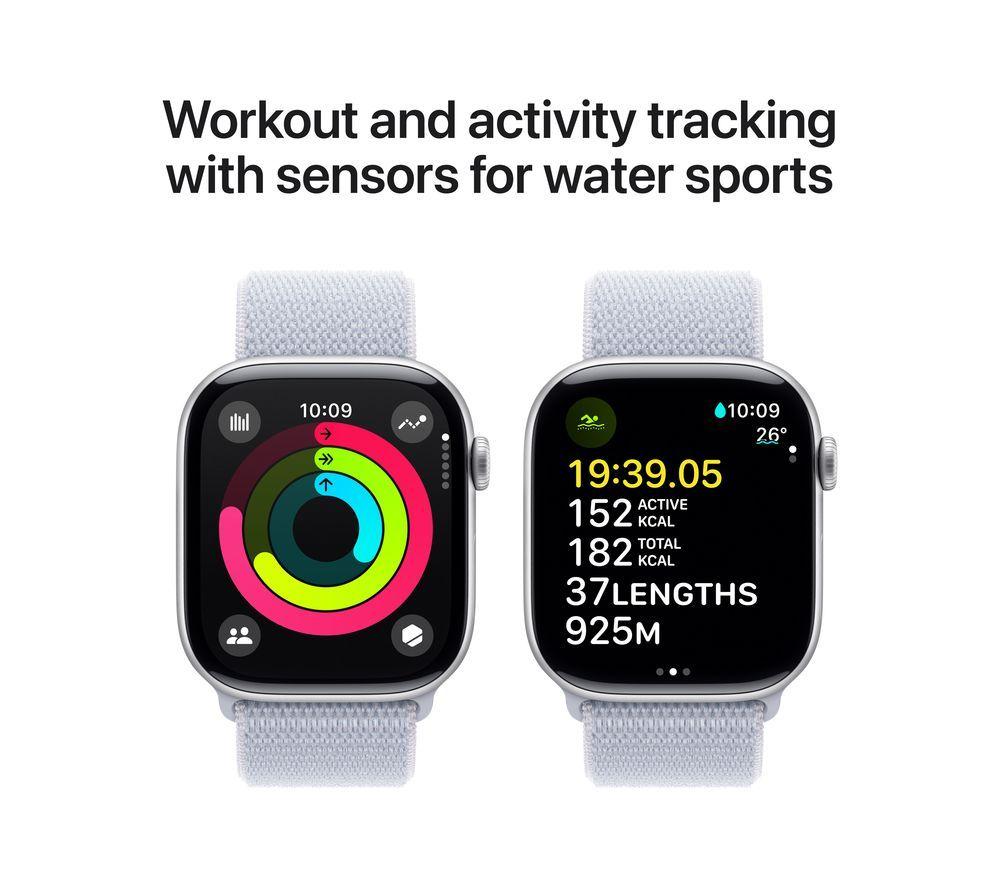 APPLE Watch Series 10 - 46 mm Silver Aluminium Case with Blue Sport Loop