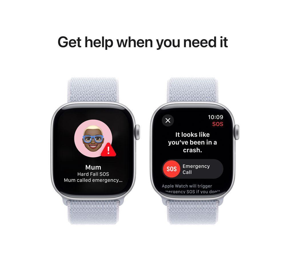 APPLE Watch Series 10 - 46 mm Silver Aluminium Case with Blue Sport Loop