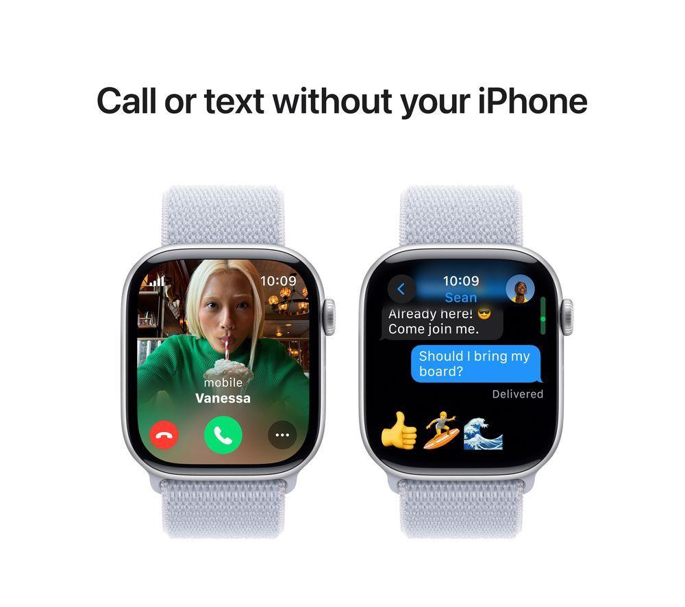 APPLE Watch Series 10 - 46 mm Silver Aluminium Case with Blue Sport Loop