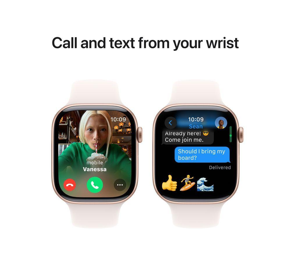 APPLE Watch Series 10 - 46 mm Rose Gold Aluminium Case with Light Blush Sport Band, S/M