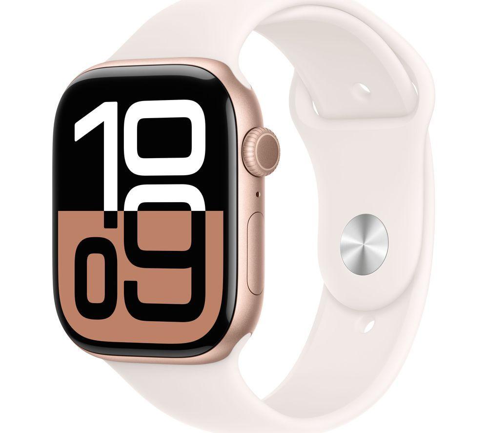 APPLE Watch Series 10 - 46 mm Rose Gold Aluminium Case with Light Blush Sport Band, S/M