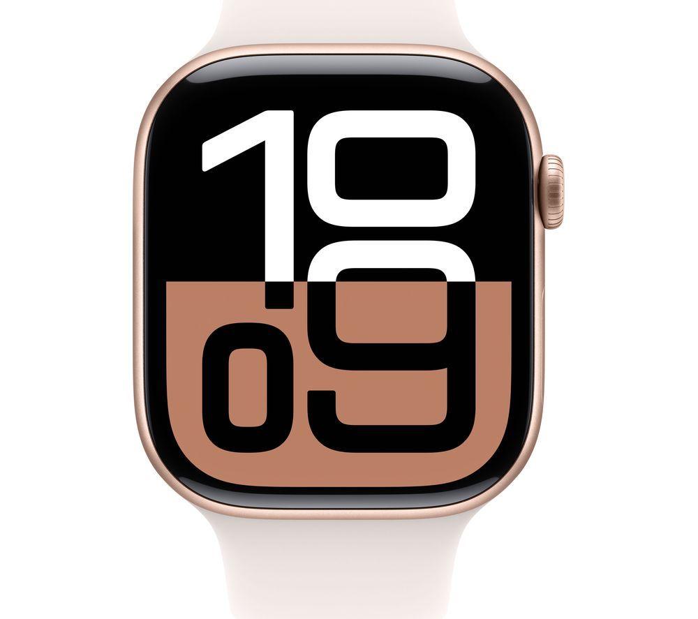 APPLE Watch Series 10 - 46 mm Rose Gold Aluminium Case with Light Blush Sport Band, M/L