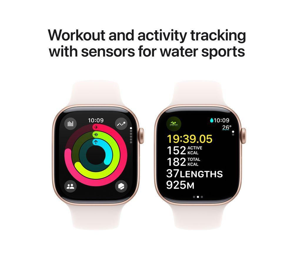 APPLE Watch Series 10 - 46 mm Rose Gold Aluminium Case with Light Blush Sport Band, M/L