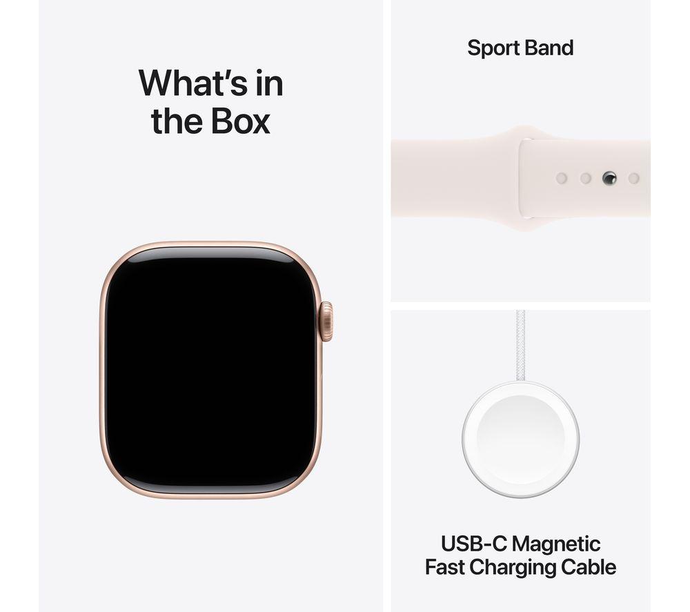 APPLE Watch Series 10 - 46 mm Rose Gold Aluminium Case with Light Blush Sport Band, M/L