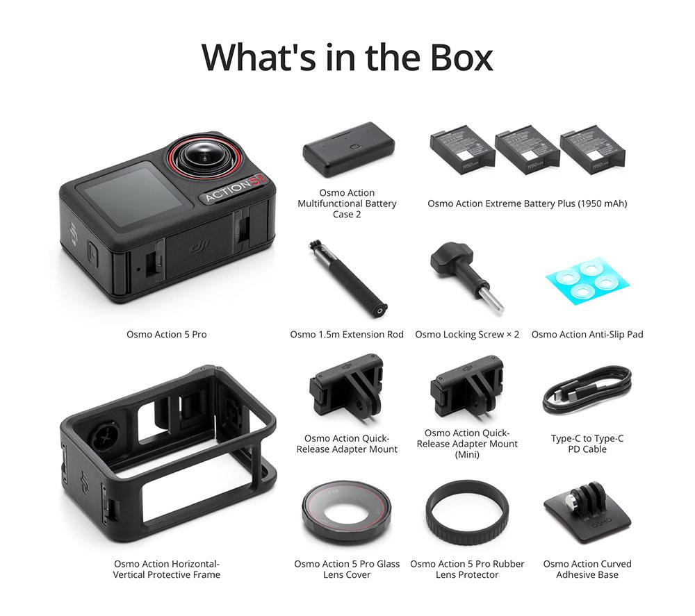 DJI Osmo Action 5 Pro 4K Ultra HD Action Camera Adventure Combo - Black