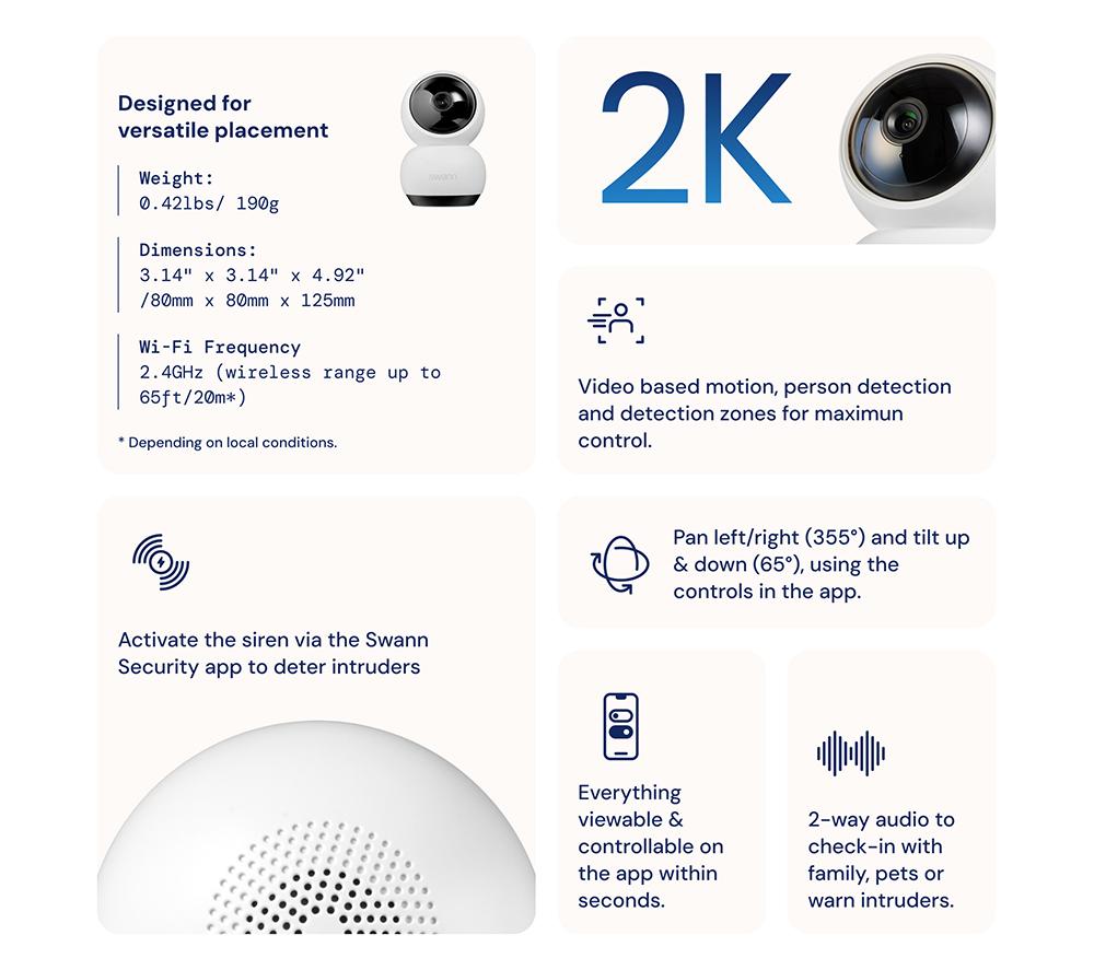 SWANN EVO SWIFI-SE2KPT 2K WiFi Security Camera