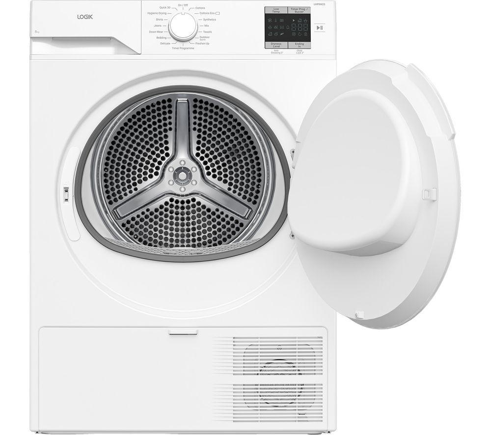 LOGIK LHP8W25 8 kg Wärmepumpentrockner – Weiß