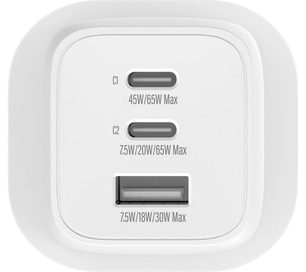 GOJI 65 W Dual USB Type-C & USB Type-A Charger