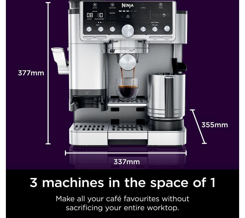 NINJA Luxe Cafe Pro Series ES701UK Cafetera automática con molinillo - Plata y acero inoxidable