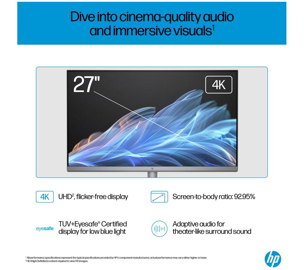 HP OmniStudio X 27-cs0004na 27" All-in-One PC - Intel® Core™ Ultra 5, 1 TB SSD, Silver