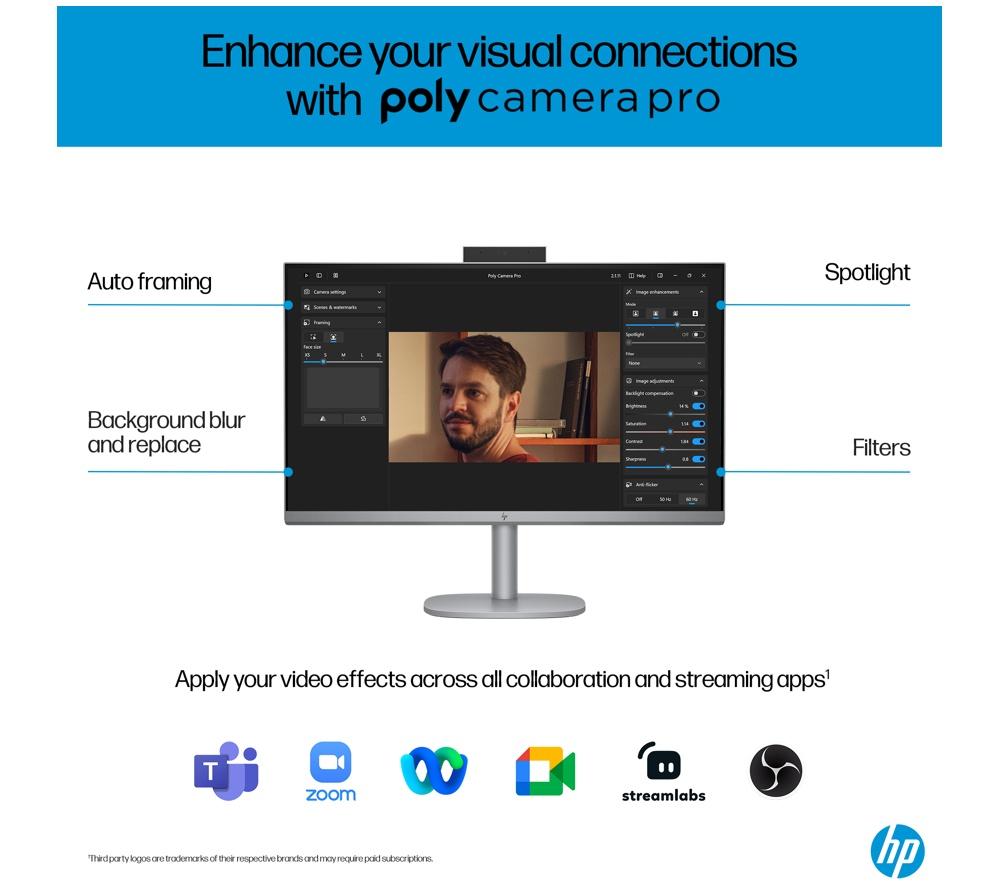 HP OmniStudio X 27-cs0004na 27" All-in-One PC - Intel® Core™ Ultra 5, 1 TB SSD, Silver