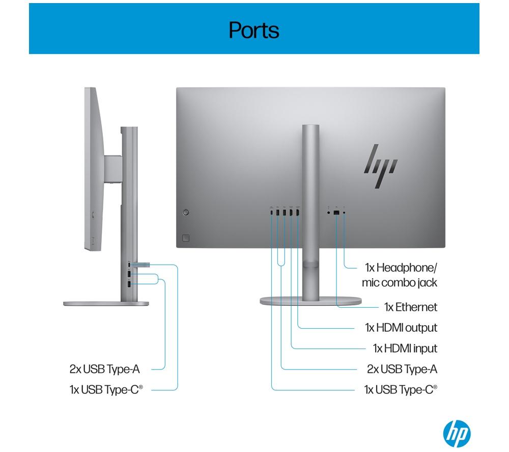 HP OmniStudio X 27-cs0004na 27" All-in-One PC - Intel® Core™ Ultra 5, 1 TB SSD, Silver