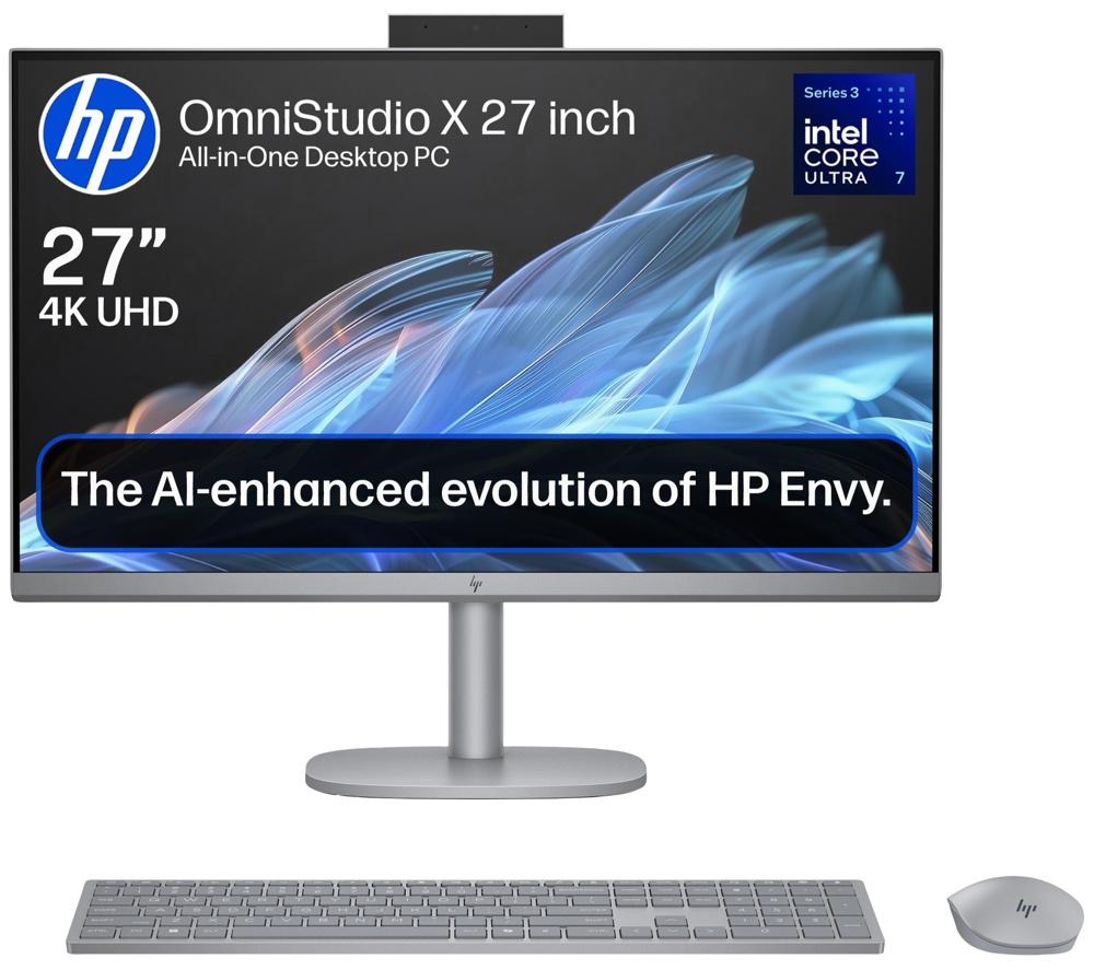 HP OmniStudio X 27-cs0004na 27" All-in-One PC - Intel® Core™ Ultra 5, 1 TB SSD, Silver