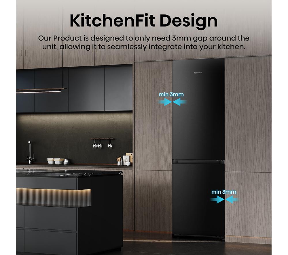 HISENSE KitchenFit RB5K330GSFC Frigorífico combi inteligente 60/40 - Negro