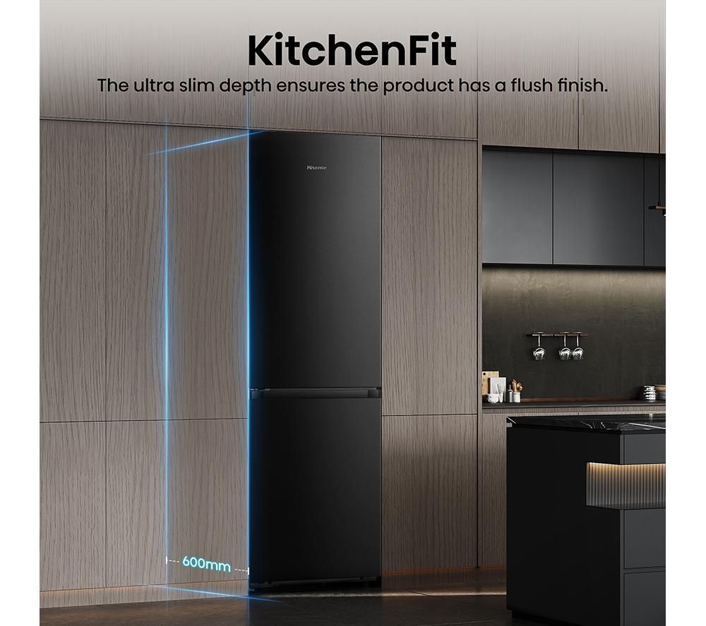 HISENSE KitchenFit RB5K330GSFC Frigorífico combi inteligente 60/40 - Negro