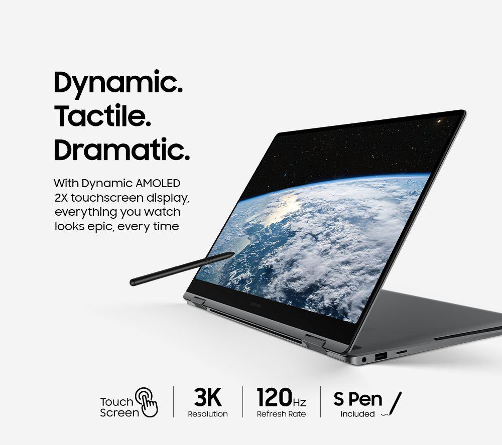 SAMSUNG Galaxy Book5 Pro 360 Portátil 2 en 1 de 16", Copilot+ PC - Intel® Core™ Ultra 7, SSD de 512 GB, Gris
