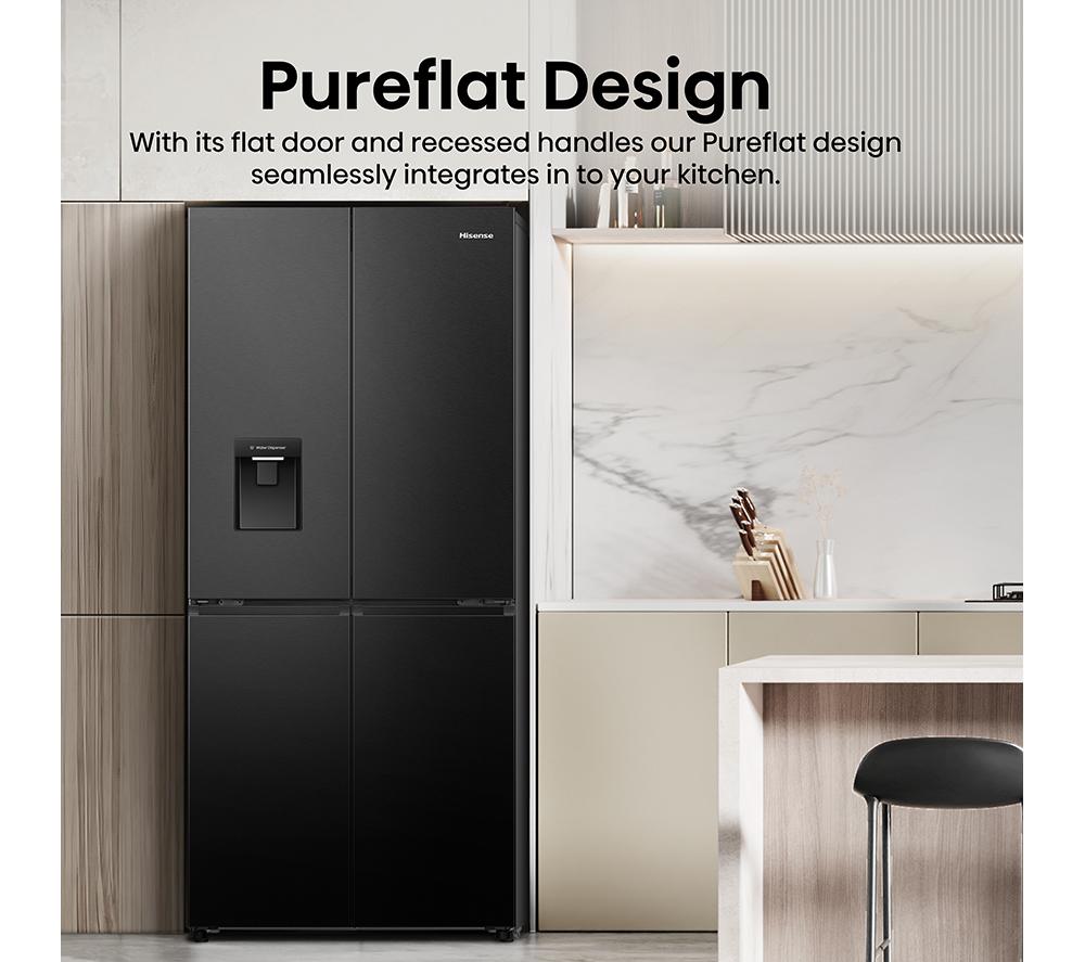 Frigorífico combi inteligente Hisense PureFlat RQ5P470SMFE estilo americano - Acero inoxidable negro