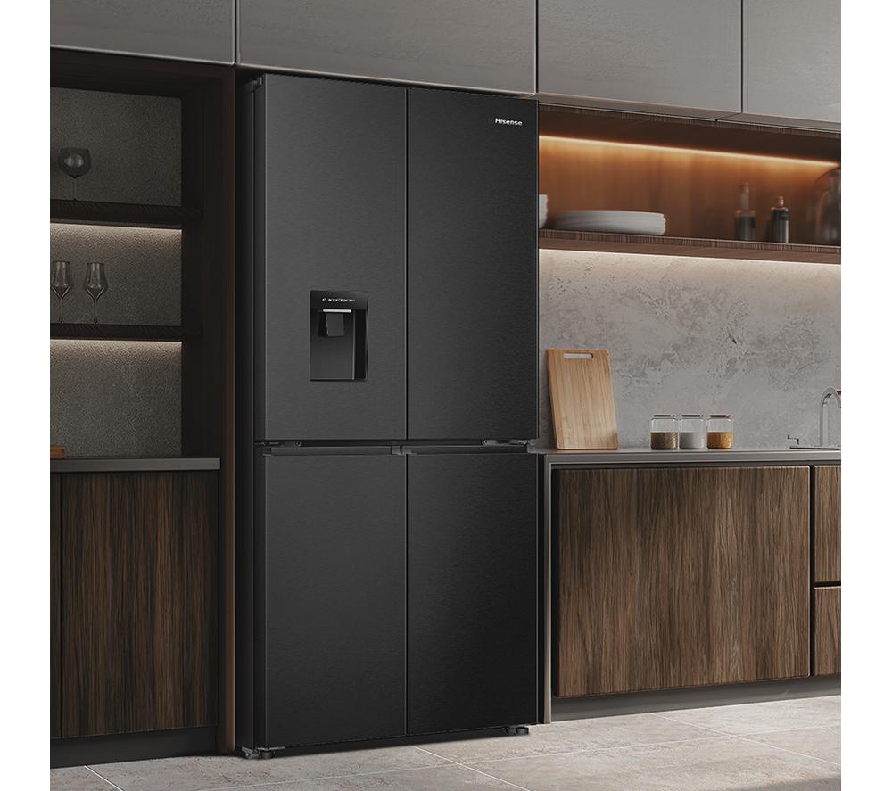 Frigorífico combi inteligente Hisense PureFlat RQ5P470SMFE estilo americano - Acero inoxidable negro